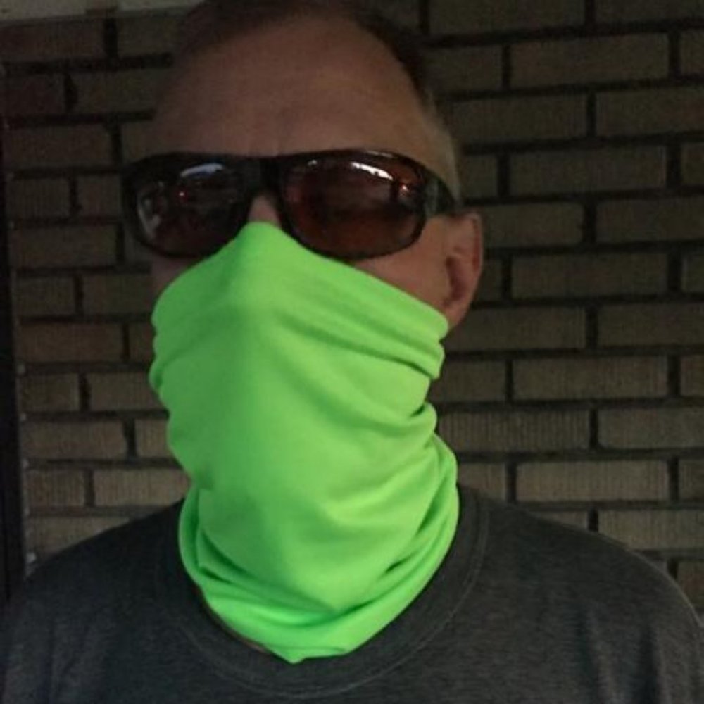 Lime Hiv-Vis Neck Gaiter Durag great for running riding motorcycles night work - Picture 4 of 6